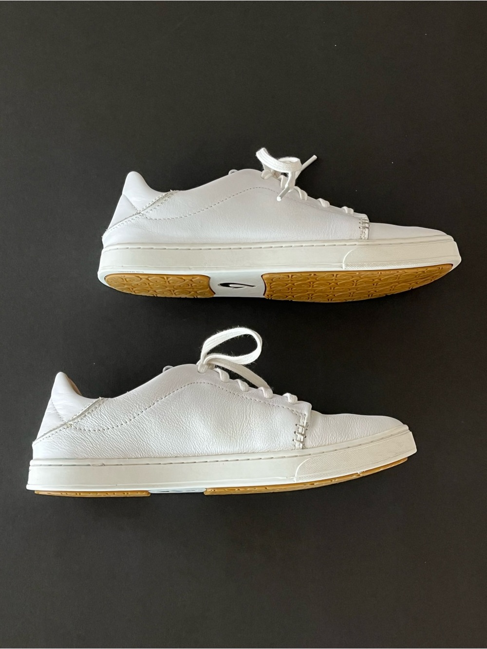 OluKai Pehuea Li ‘ILI Premium Island Inspired White Leather Sneakers Size 8 - Picture 5 of 12